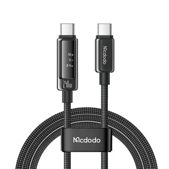 CA-8900 USB-C to USB-C 240W OLED Ekranlı Hızlı Şarj Kablosu 1.2m