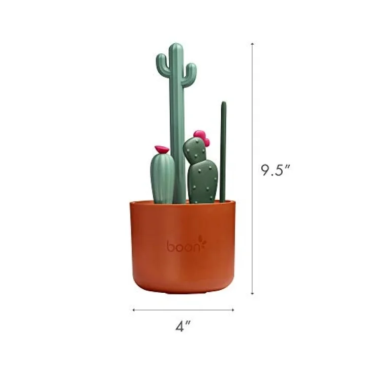 Cacti şişe temizleme fırçası seti, terakota, 4 parçalı set