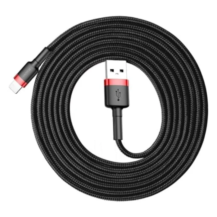 Cafule 1.5 A Lightning ile Uyumlu 2 Metre Şarj Kablosu CALKLF-C19 - Siyah