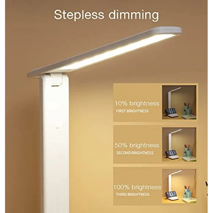 Çalışma masası lambası, LED masa lambası, kısılabilir masa lambası, dokunmatik anahtar, 3 renk ve 10 parlaklık kademesi, göz dostu masa lambası, gece lambası, ofis, okuma, çalışma için [Enerji