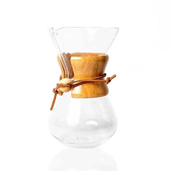 Cam Dripper Kahve Ekipmanı, 600 ml, 4 cup (Chemex Modeli)