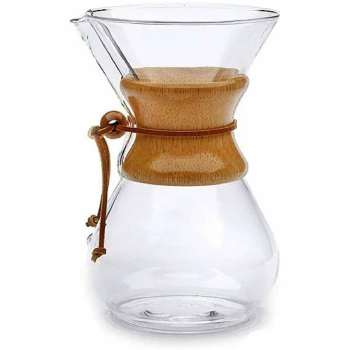 Cam Dripper Kahve Ekipmanı, 600 ml, 4 cup (Chemex Modeli)