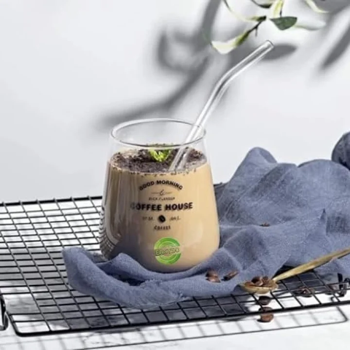 Cam Pipet Set Bükülebilir, Temizleme Fırçalı Çevre Dostu, Tekrar Kullanılabilir, Dayanıklı Cam Smoothie, Kahve ve Soğuk İçecekler İçin İdeal (2)