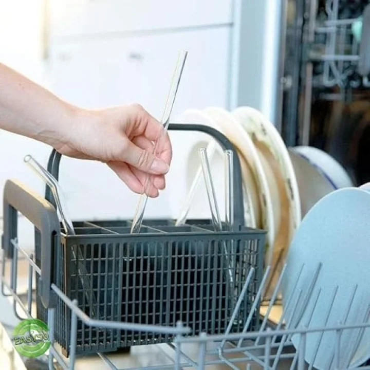 Cam Pipet Set Bükülebilir, Temizleme Fırçalı Çevre Dostu, Tekrar Kullanılabilir, Dayanıklı Cam Smoothie, Kahve ve Soğuk İçecekler İçin İdeal (2)