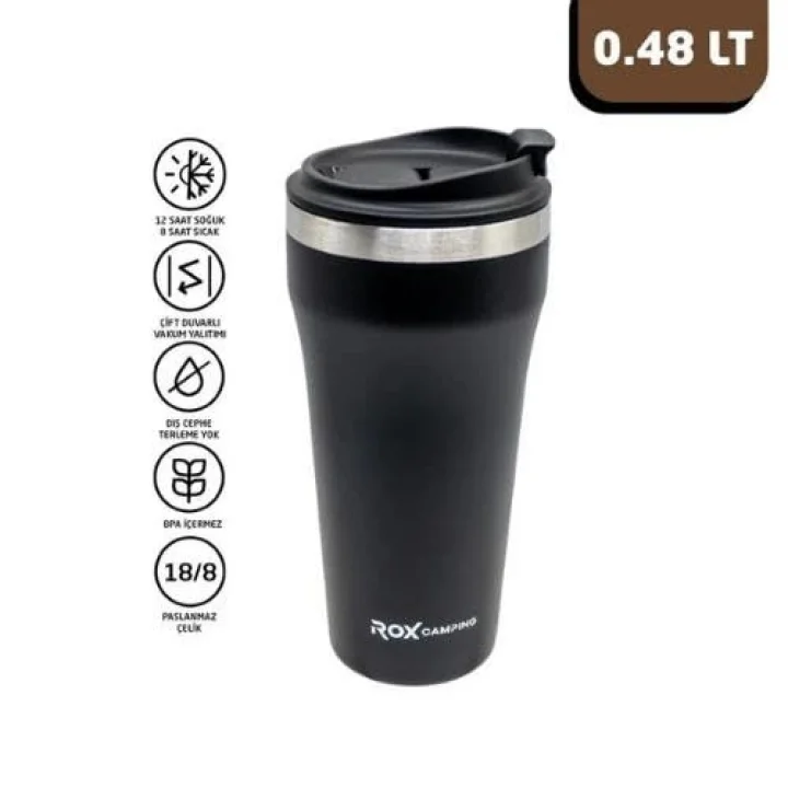 Camping 0190 Kahve Termosu 0.48 Lt - Siyah