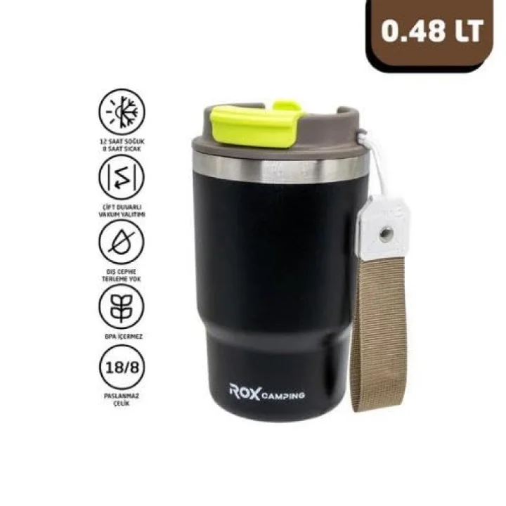 Camping 0193 Pipetli Kahve Termosu 0.48 Lt - Siyah