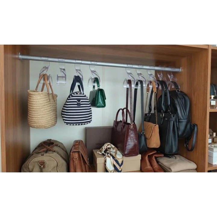 Çanta Askısı Dolap İçi Düzenleyici Organizer – Şeffaf Çoklu Çanta Askılık Aparatı (8)