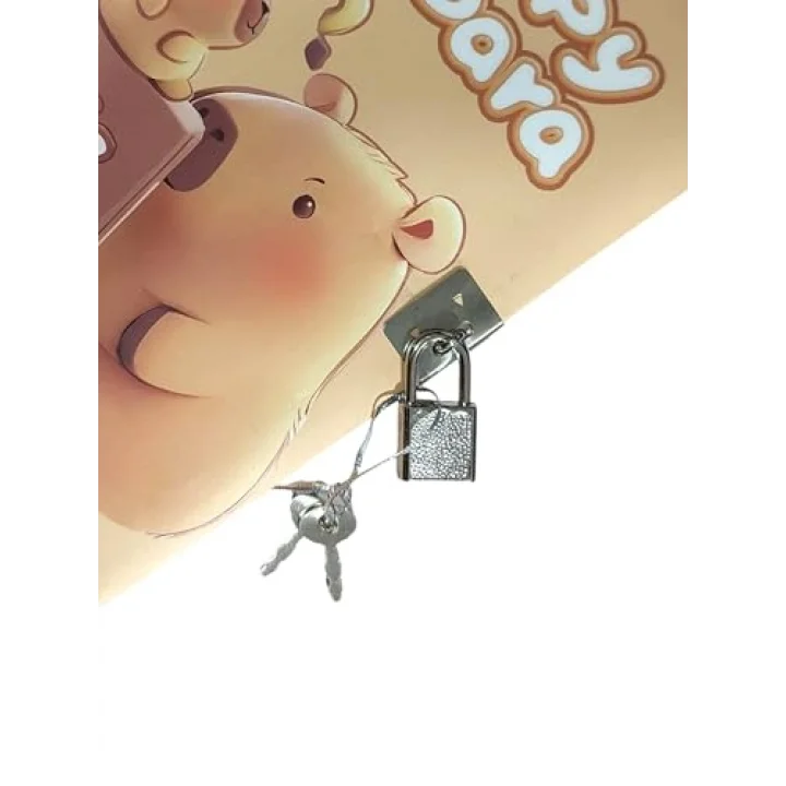 Capybara Hatıra Defteri (Günlük) Kilitli Defter 80 yaprak - Tablet Kapibara