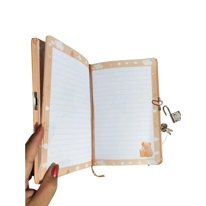 Capybara Hatıra Defteri (Günlük) Kilitli Defter 80 yaprak - Tablet Kapibara