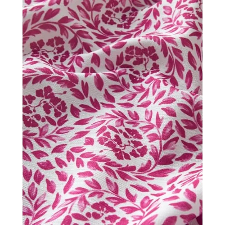 Carnival Floral Polyester Masa Örtüsü Fuşya