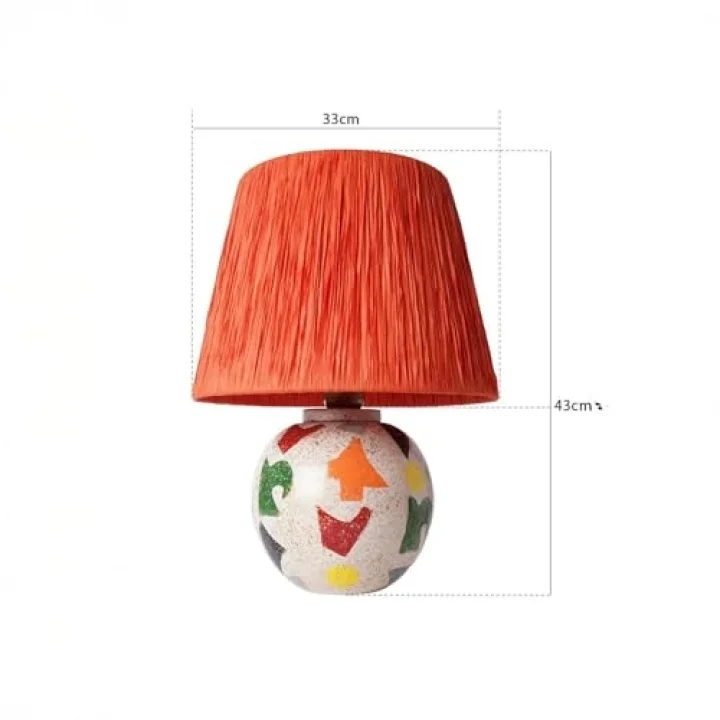 Carte Handmade Turuncu Seramik Abajur – Modern Tasarım, Yerli Üretim, E27 Duy, Uzun Ömürlü ve Çevre Dostu Dekoratif Aydınlatma
