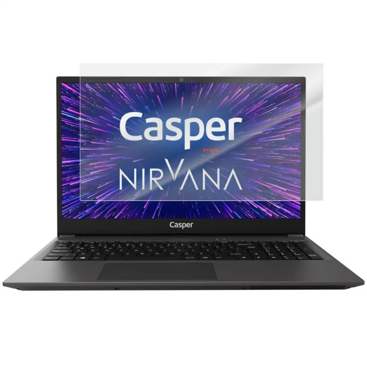 Casper Nirvana X500 15.6 İnç İle Uyumlu Mat Ekran Koruyucu Notebook, Yansıma Ve Parlama Önleyici Parmak İzi Bırakmayan Laptop Koruma, 9H Temperli Kırılmaz Esnek Nano Cam 16:9