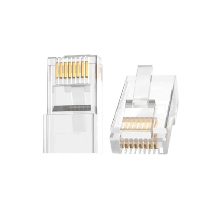 CAT5e RJ45 Jack Ethernet Konnektörü Altın Kaplama 100 Adet
