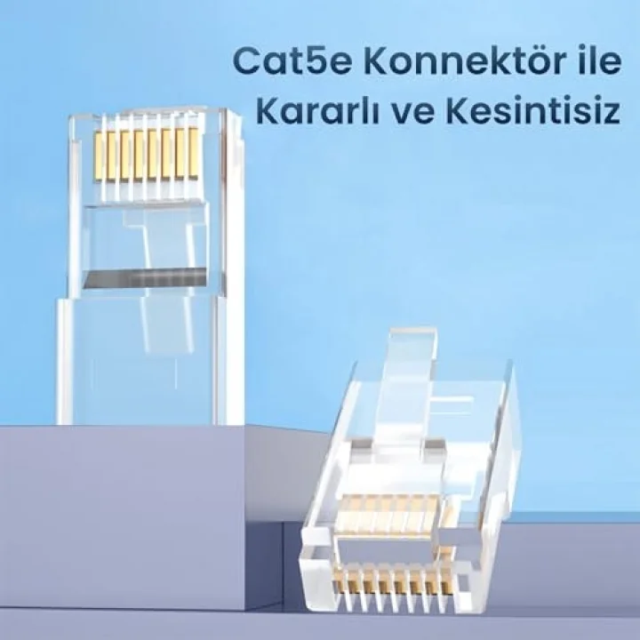 CAT5e RJ45 Jack Ethernet Konnektörü Altın Kaplama 100 Adet