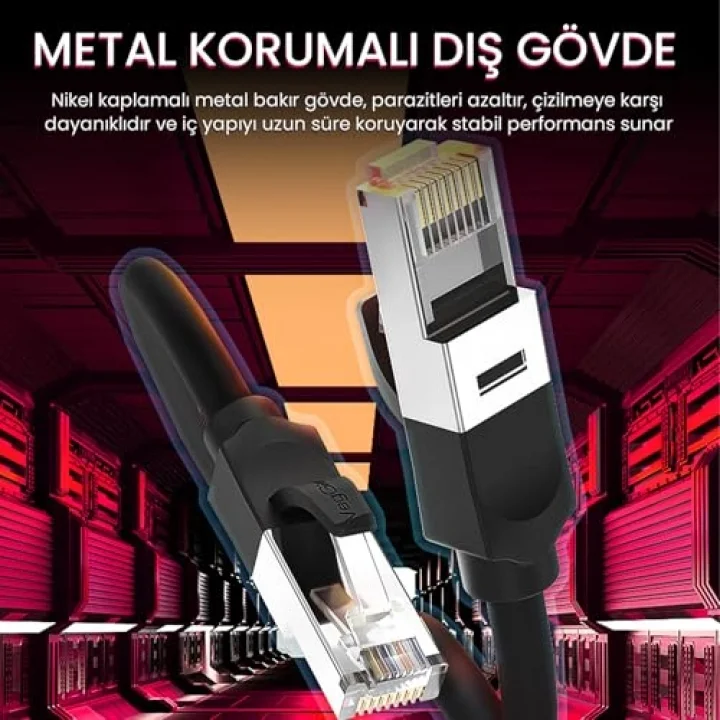 Cat6 1000Mbps Gigabit FTP RJ45 Ethernet Ağ Kablosu 10 Metre