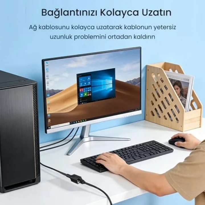 Cat6 1000Mbps Gigabit FTP RJ45 Ethernet Ağ Uzatma Kablosu 2 Metre