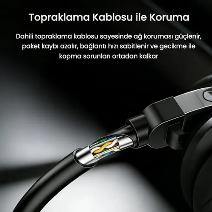 Cat6 1000Mbps Gigabit FTP RJ45 Ethernet Ağ Uzatma Kablosu 3 Metre