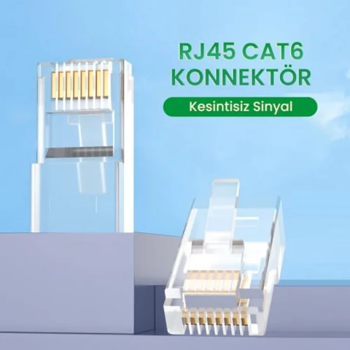Cat6 RJ45 Jack 8P8C Ethernet Konnektörü Altın Kaplama 102 Adet