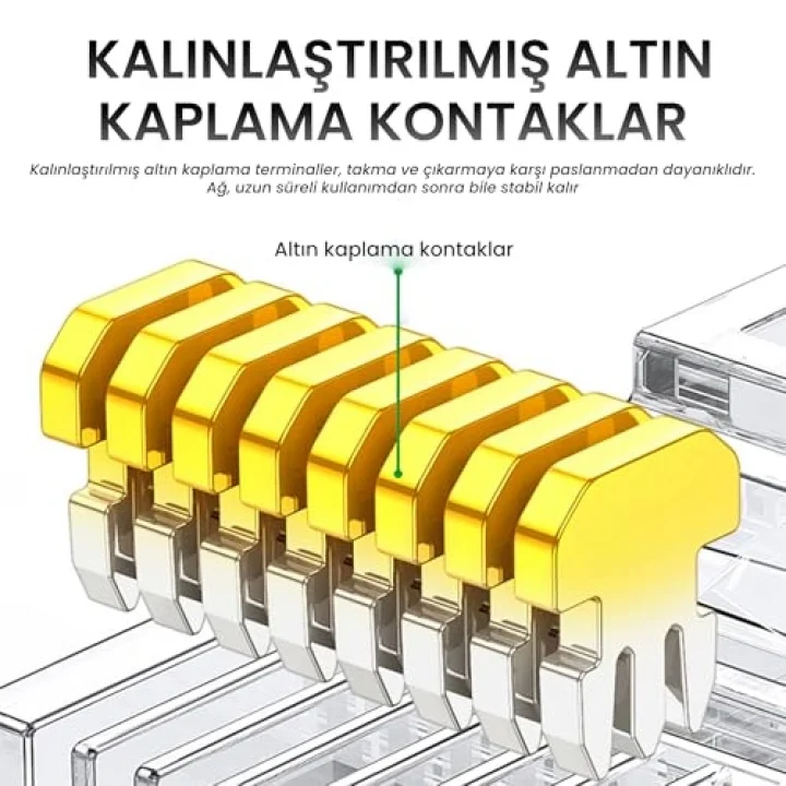 Cat6 RJ45 Jack 8P8C Ethernet Konnektörü Altın Kaplama 102 Adet