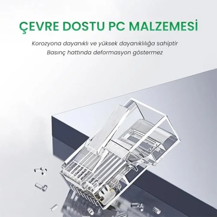 Cat6 RJ45 Jack 8P8C Ethernet Konnektörü Altın Kaplama 102 Adet