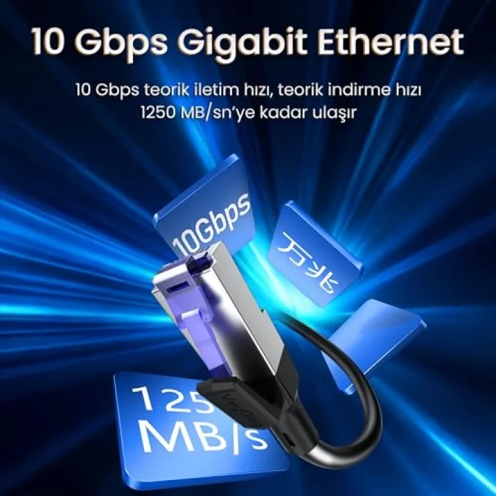 CAT7 10Gbps Gigabit 600Mhz FTP RJ45 Ethernet Kablosu 10 Metre
