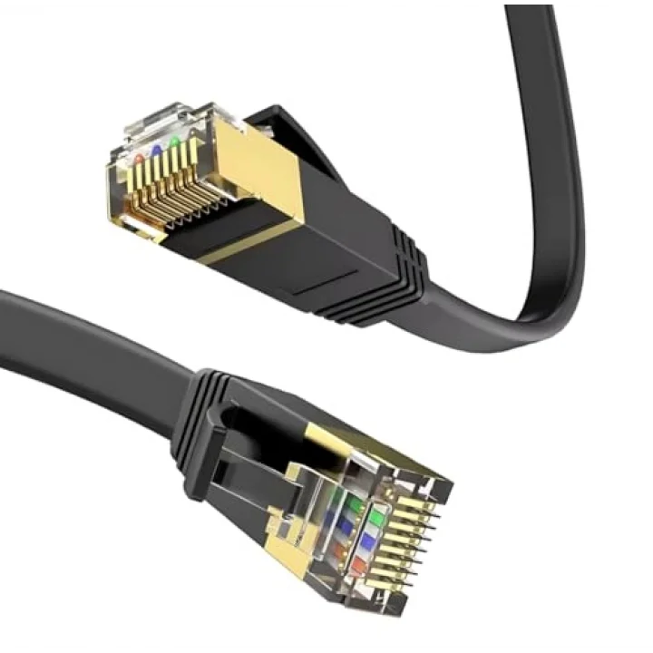 CAT7 Ethernet Kablosu (5 Metre) 10Gbps Premium İnternet Lan Kablo Flat Modem Ağ Kablosu 5mt