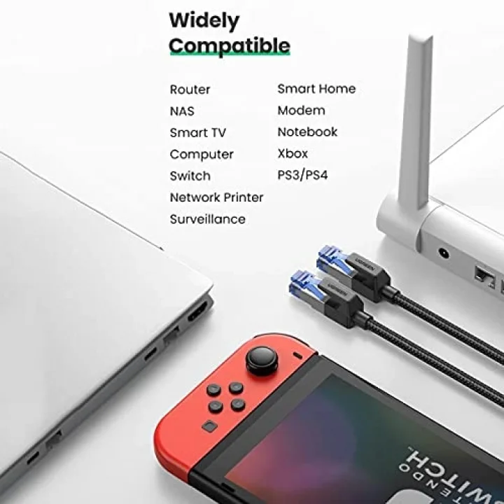Cat8 25Gbps 2000Mhz Örgülü Ethernet Kablosu 1.5 Metre