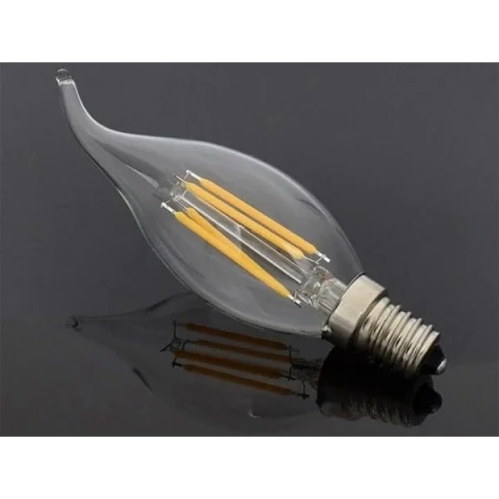 Cata CT-4064 10lu Paket Kıvrık LED Rustik Ampul - 7W E14 İnce Duy, Dekoratif Avize Ampulü (3000K Günışığı)