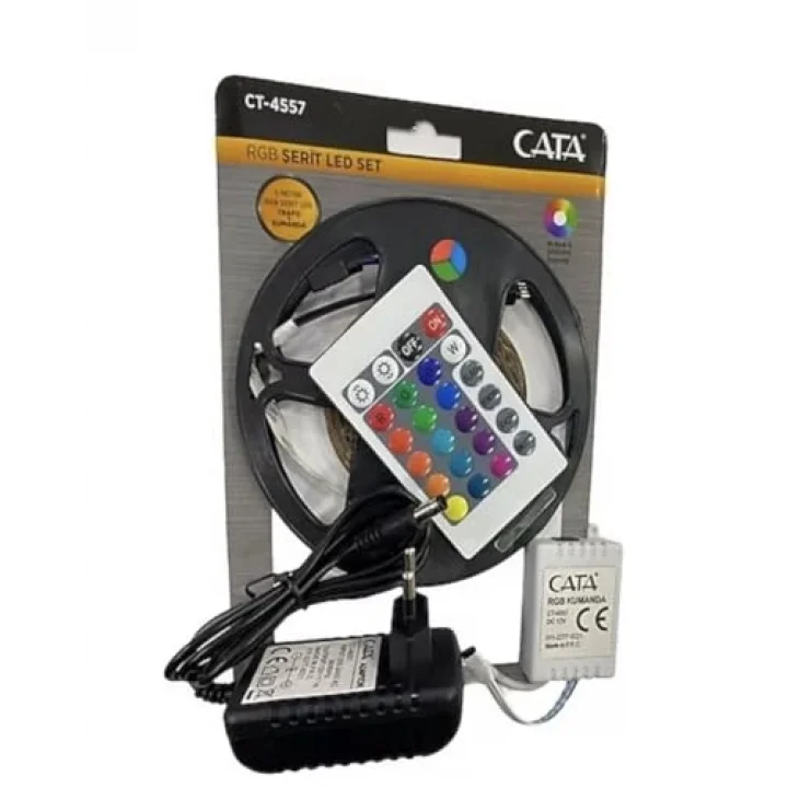 Cata Ct-4557 Rgb Şerit Led Seti (5 Mt Rgb Led+Trafo+Rgb Kumanda)