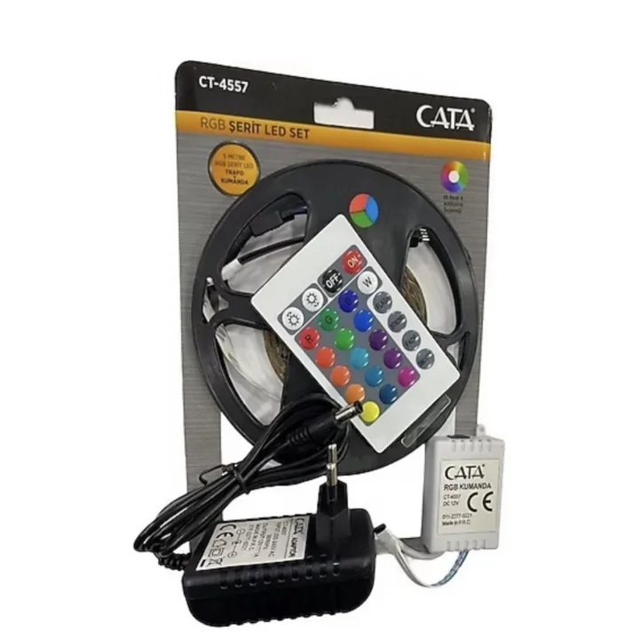 Cata Ct-4557 Rgb Şerit Led Seti (5 Mt Rgb Led+Trafo+Rgb Kumanda)