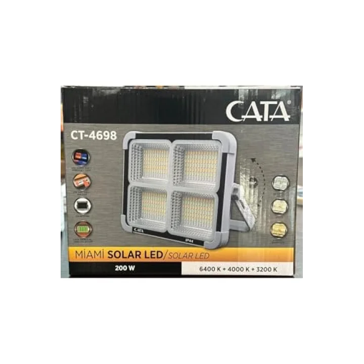 Cata Ct-4698 Miami Solar Led Projektör (Yeni Solar Panel Ve Pil Ömrü Güçlendirilmiş)