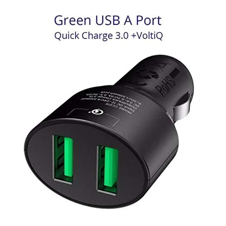 CC2TF Çift USB Çıkışlı Qualcomm QC 3.0 Araç Şarj Cihazı