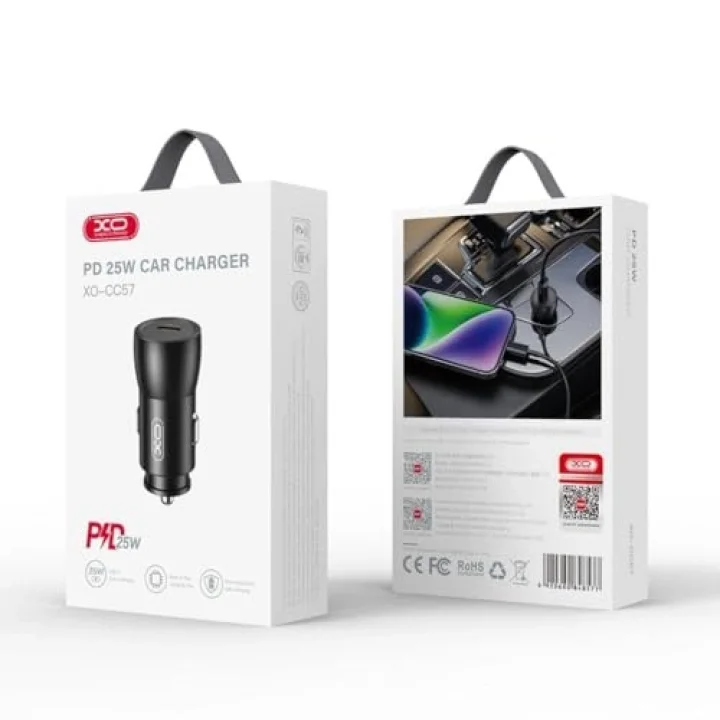 CC57 Akıllı Metal Tek C Portlu Araç Şarj Cihazı - 25W PD Hızlı Şarj Type-C Çıkışlı