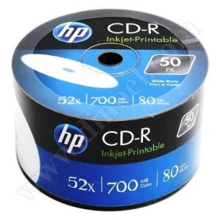 CD-R80 Full Face Inkjet yazdırılabilir 700 MB 52 X (50 adet, her biri 80 dakikalık hatırlatılabilir CD toplu paketli makara)