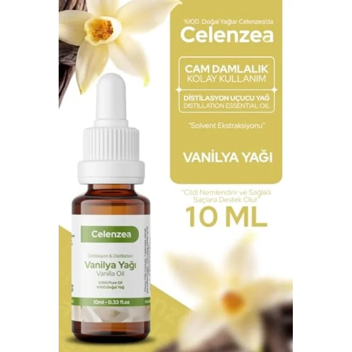 Celenzea Vanilya Yağı%100 Doğal Bitkisel Uçucu Yağ Vanilla Oil 10ml