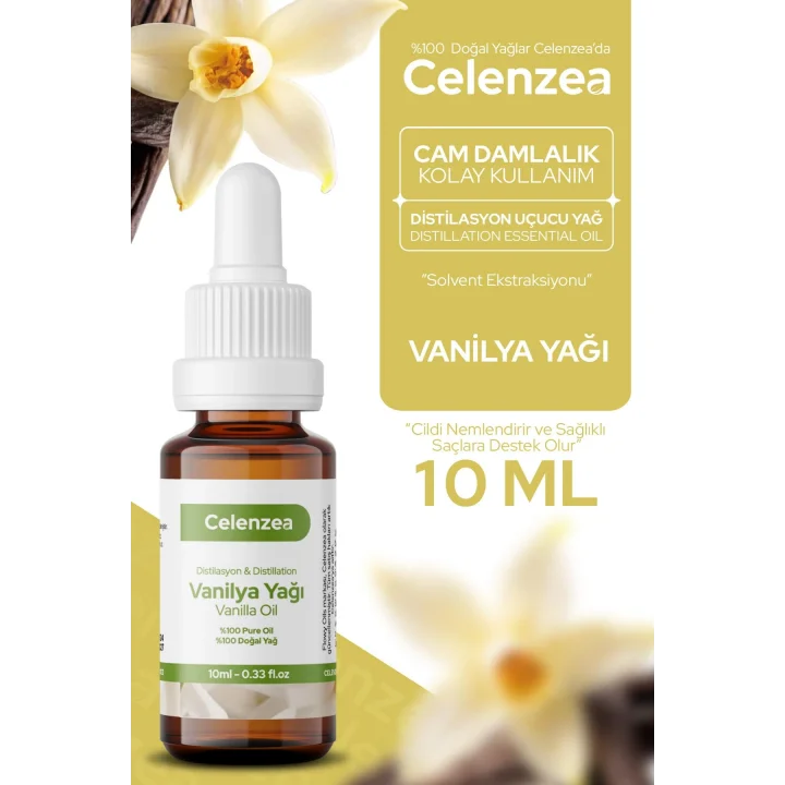 Celenzea Vanilya Yağı%100 Doğal Bitkisel Uçucu Yağ Vanilla Oil 10ml