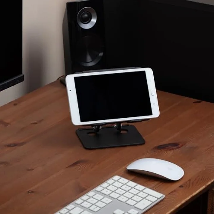 Çelik Tablet Standı Tablet Tutucu Stant Ergonomik Katlanabilir Tablet Standı Çelik Stant (Siyah)