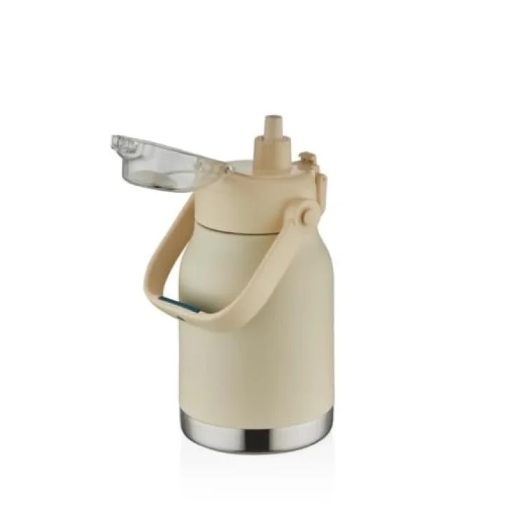 Çelik Termos Matara Phone Holder 1000Ml Beyaz