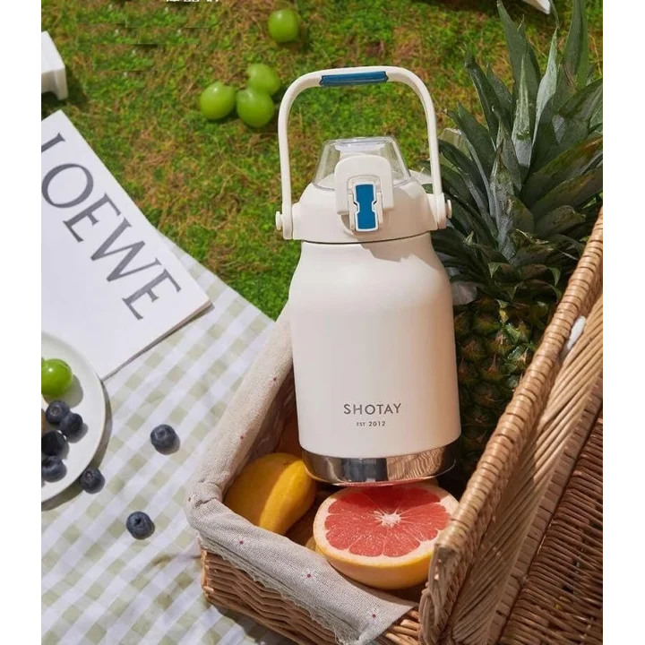 Çelik Termos Matara Phone Holder 1000Ml Beyaz
