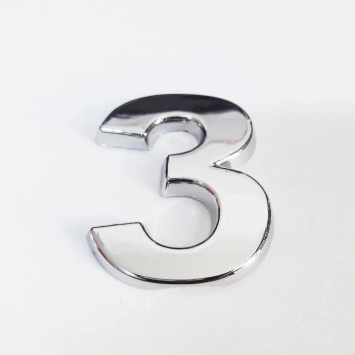 Mey İthalat® Cemax 3 Rakamı 3,75 cm Krom Yapışkanlı