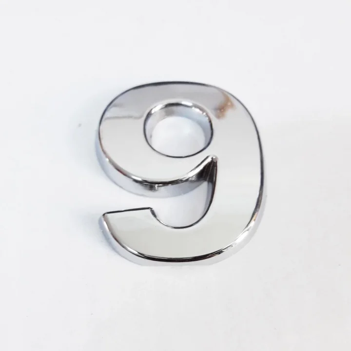 Mey İthalat® Cemax 9 Rakamı 3,75 cm Krom Yapışkanlı