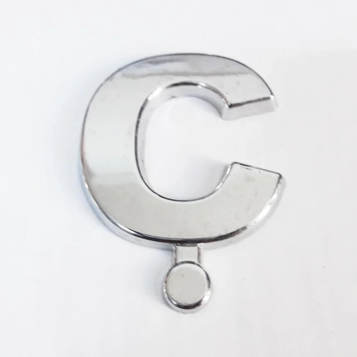 Mey İthalat® Cemax Ç Harfi  3,75 cm Krom Yapışkanlı