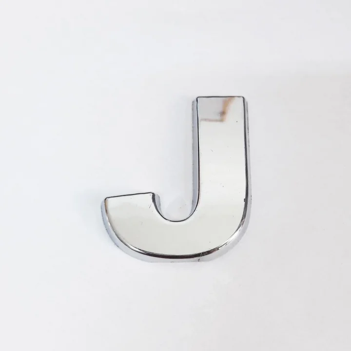 Mey İthalat® Cemax J Harfi  3,75 cm Krom Yapışkanlı