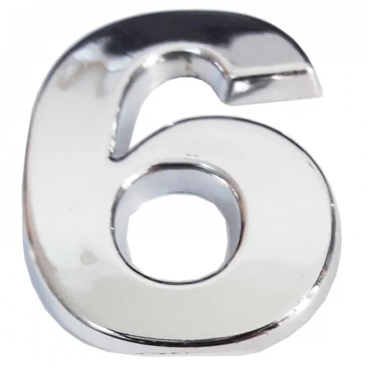 Mey İthalat® Cemax Krom Yapışkanlı 6 Rakamı 5 cm