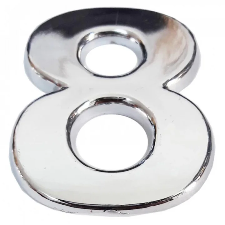 Mey İthalat® Cemax Krom Yapışkanlı 8 Rakamı 5 cm