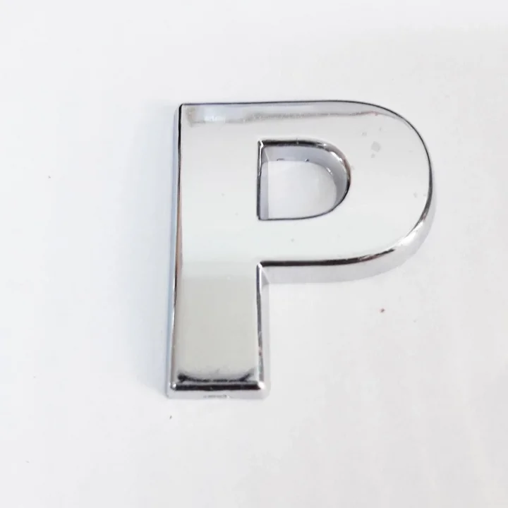 Mey İthalat® Cemax P Harfi  3,75 cm Krom Yapışkanlı