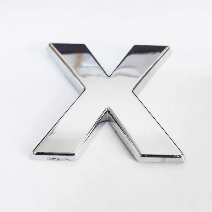 Mey İthalat® Cemax X Harfi  3,75 cm Krom Yapışkanlı