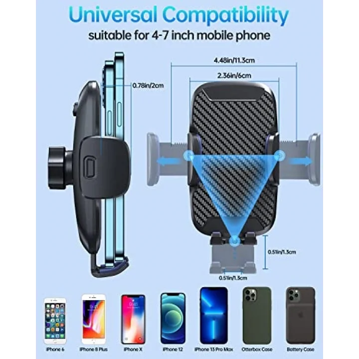 Cep Telefonu Tutucu Araç Telefonu Tutucu Araba için [Kararlı Sürüm ve Asla Wobble] Araba Cep Telefonu Montaj Vantuz Tutucu Smartphone Montaj Araba iPhone Samsung Huawei Mate LG