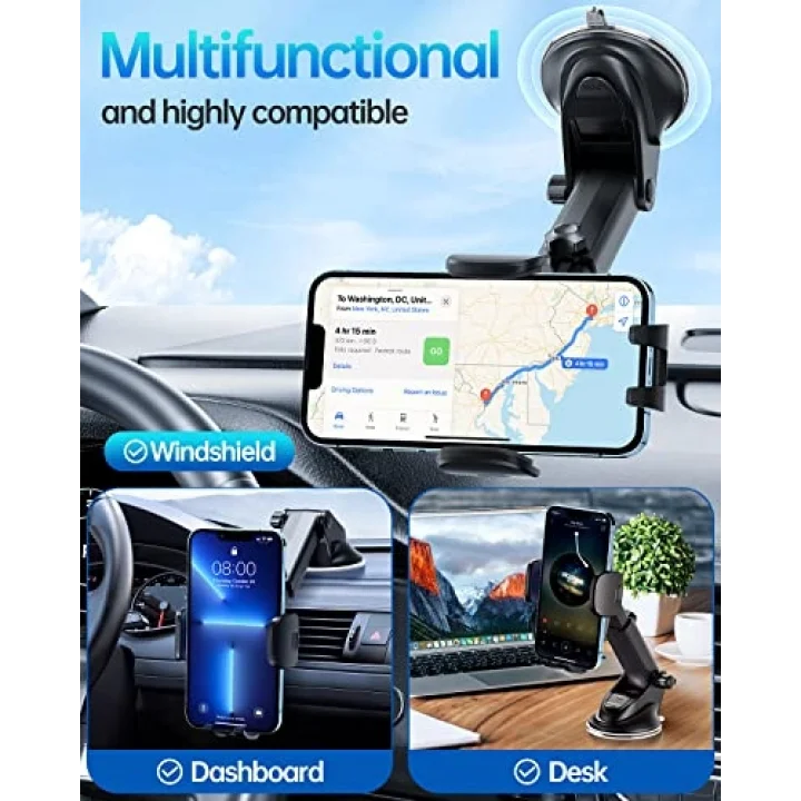 Cep Telefonu Tutucu Araç Telefonu Tutucu Araba için [Kararlı Sürüm ve Asla Wobble] Araba Cep Telefonu Montaj Vantuz Tutucu Smartphone Montaj Araba iPhone Samsung Huawei Mate LG