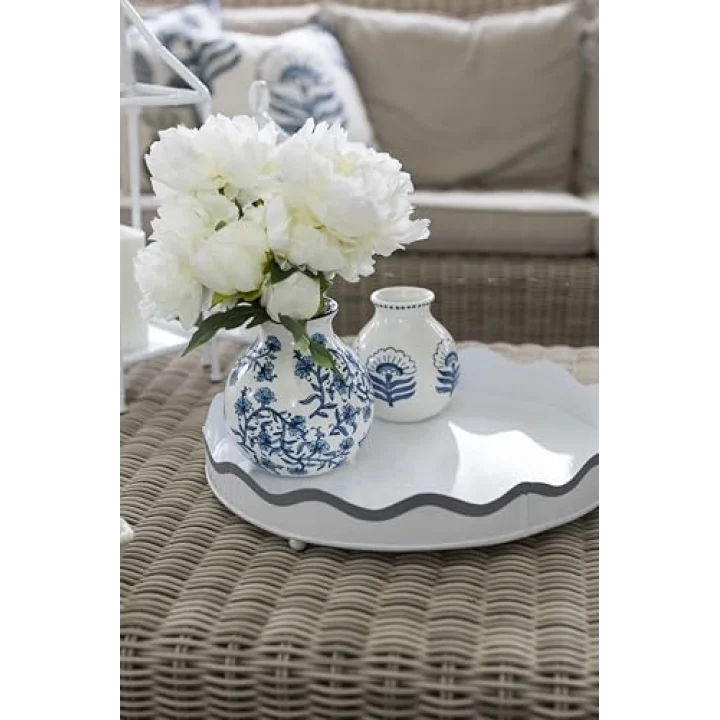 Cflwr Blok Baskı Çiçek Vazosu, 7 x 6